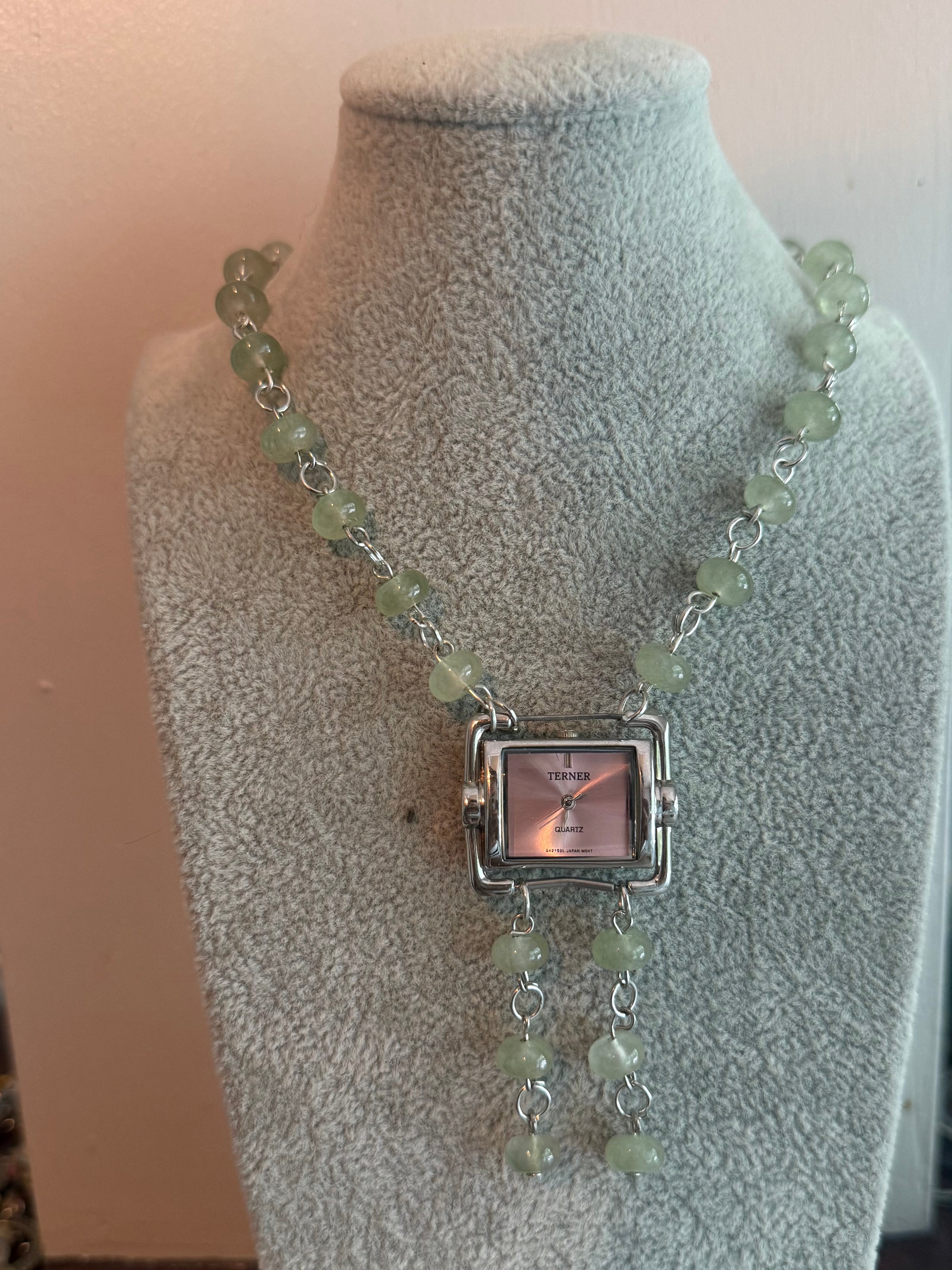 Pink Watch Necklace
