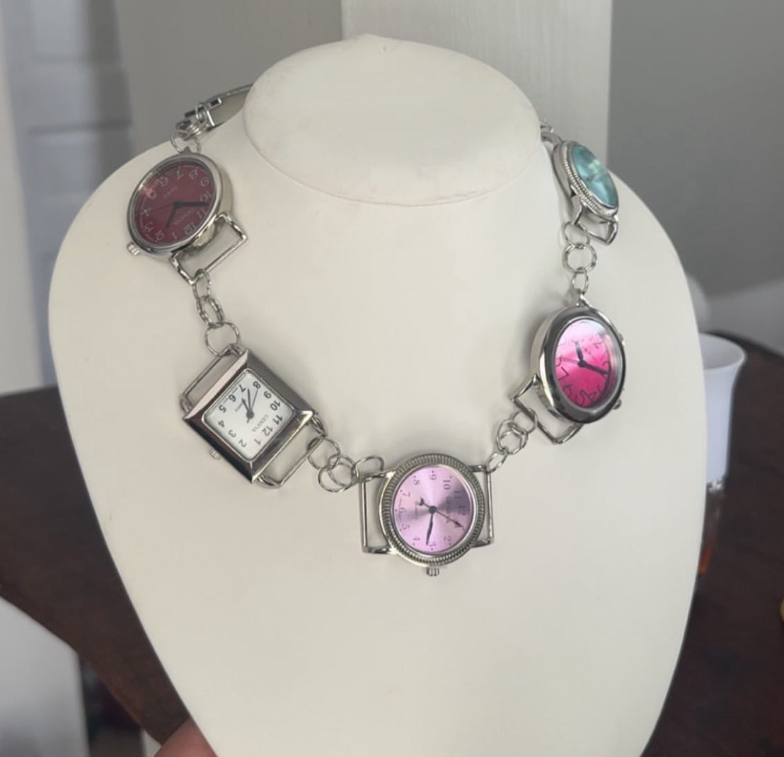 Multi-Face Watch Necklace