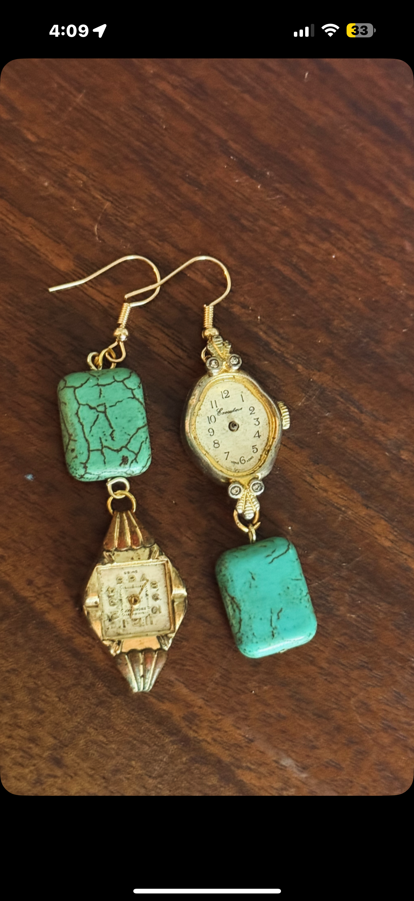 Turquoise Gold Earrings