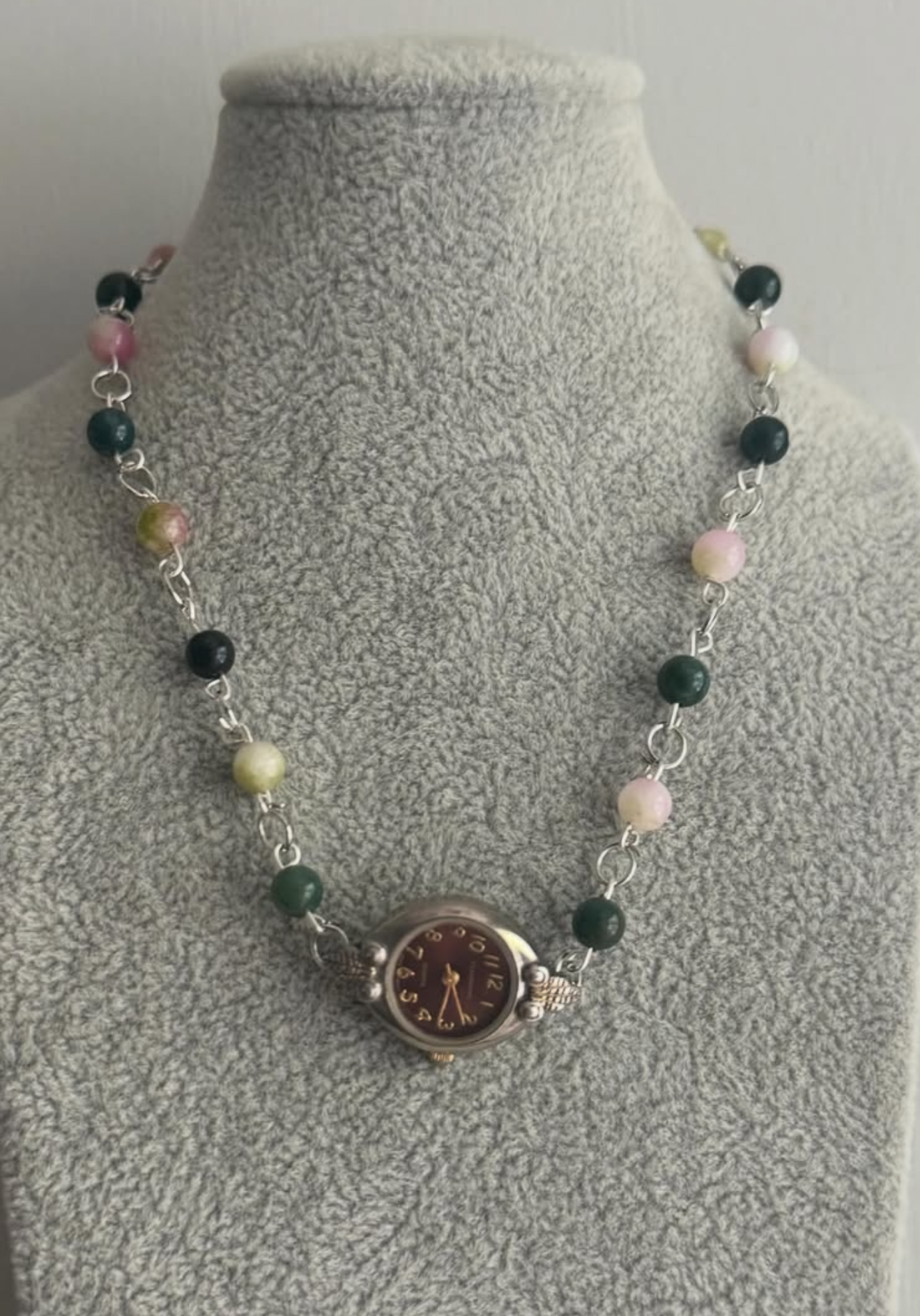 Burgundy Watch Necklace
